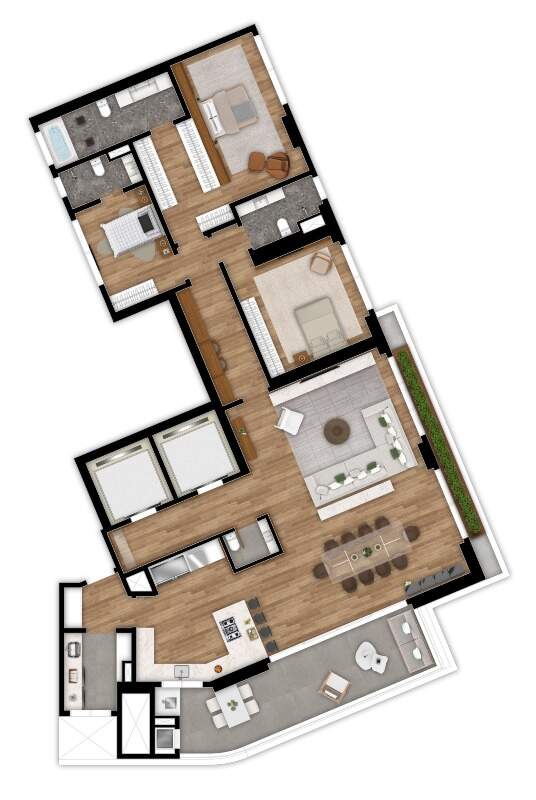 Apartamento de alto padrão com 234 m² privativos e varanda gourmet miniatura 54