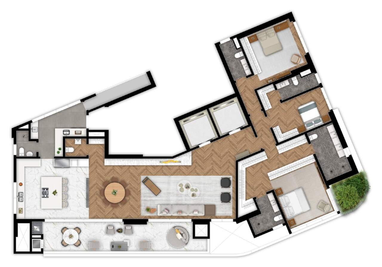 Apartamento de alto padrão com 234 m² privativos e varanda gourmet miniatura 55