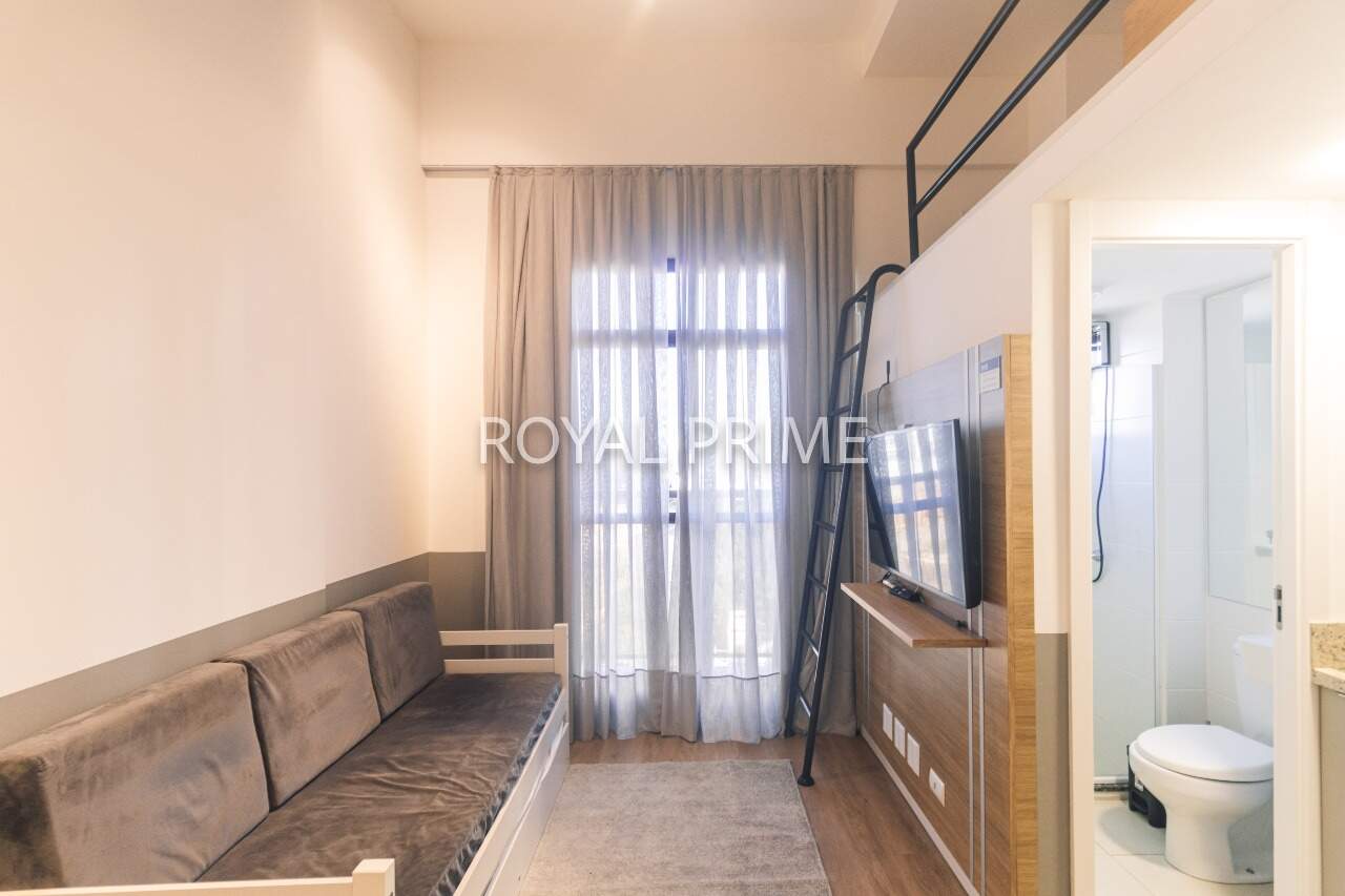 Studio Mobiliado, Ensolarado em Andar Alto e Prédio Novo para locação - 20m2 - Mossungue, Curitiba-PR miniatura 3