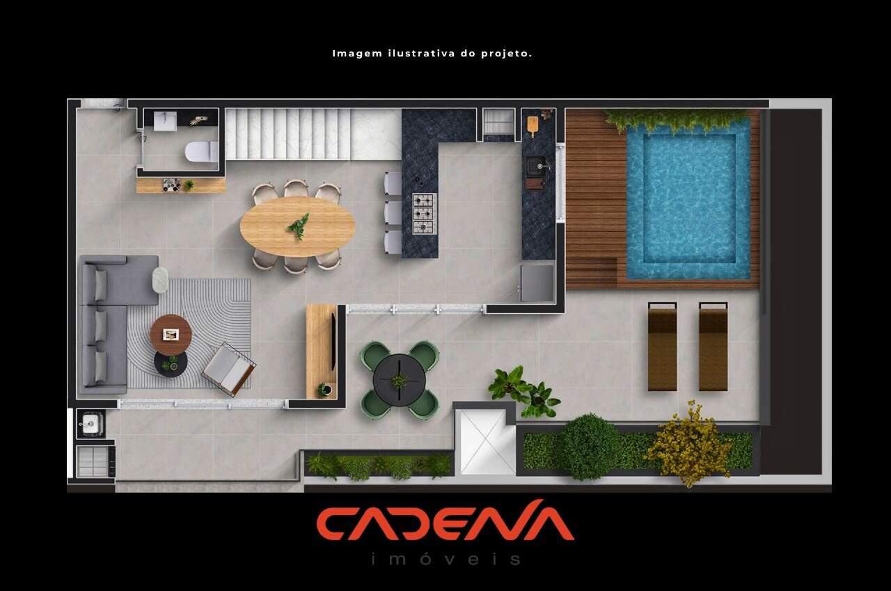 Cobertura à venda no Centro Cívico: Piso Inferior