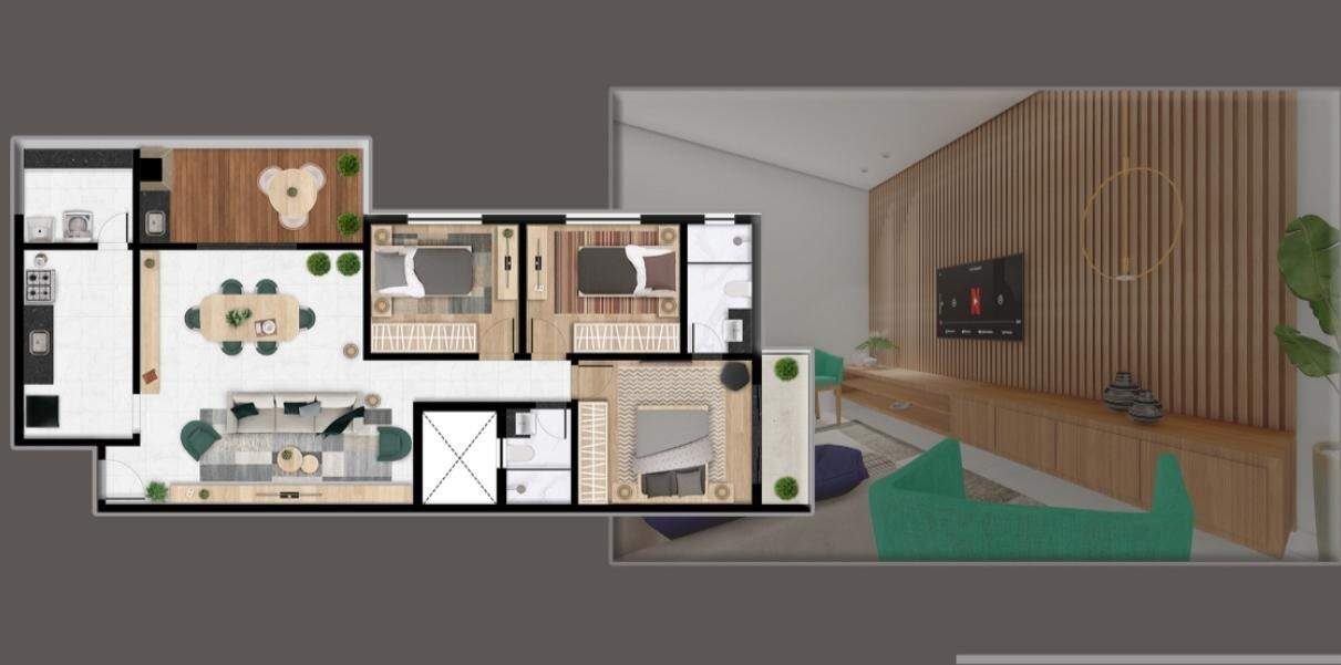 Apartamento com área privativa à venda no Andiara: 