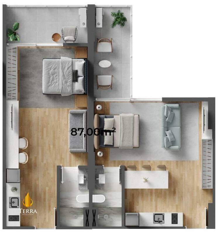 Lotisa Downtown Apartamento com 2 quartos, Centro: