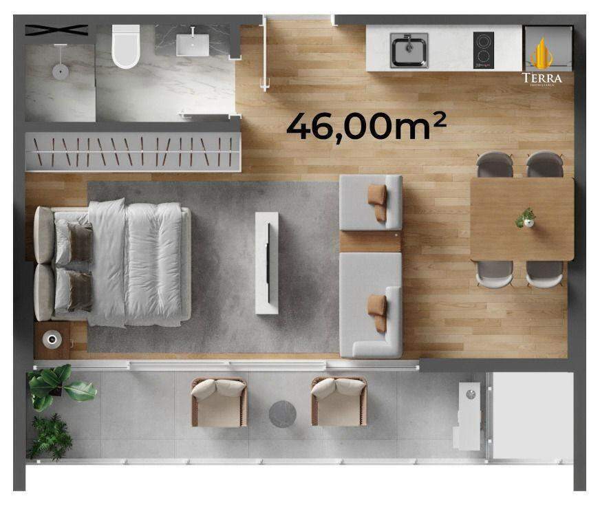 Lotisa Downtown Loft com 1 quarto, Centro: 