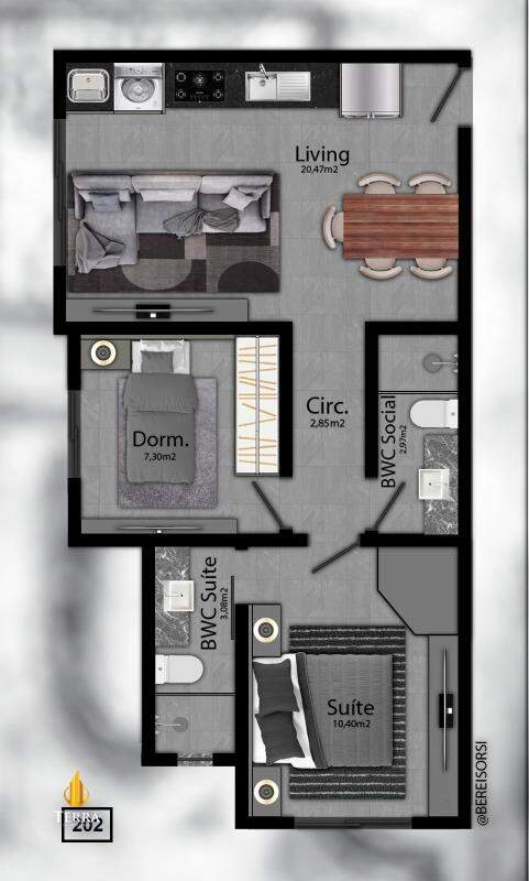 HOBUS Villa Apartamento com 2 quartos, Praia dos Amores: 