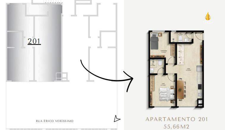 Residencial Alma Hobus Apartamento com 2 quartos, Praia dos Amores: 