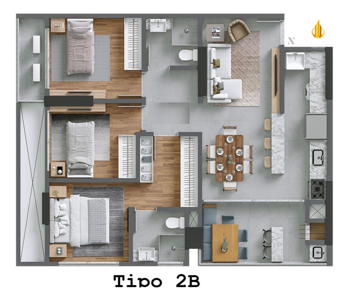 Torres da Brava - Sirena Apartamento com 3 quartos, Praia Brava: 