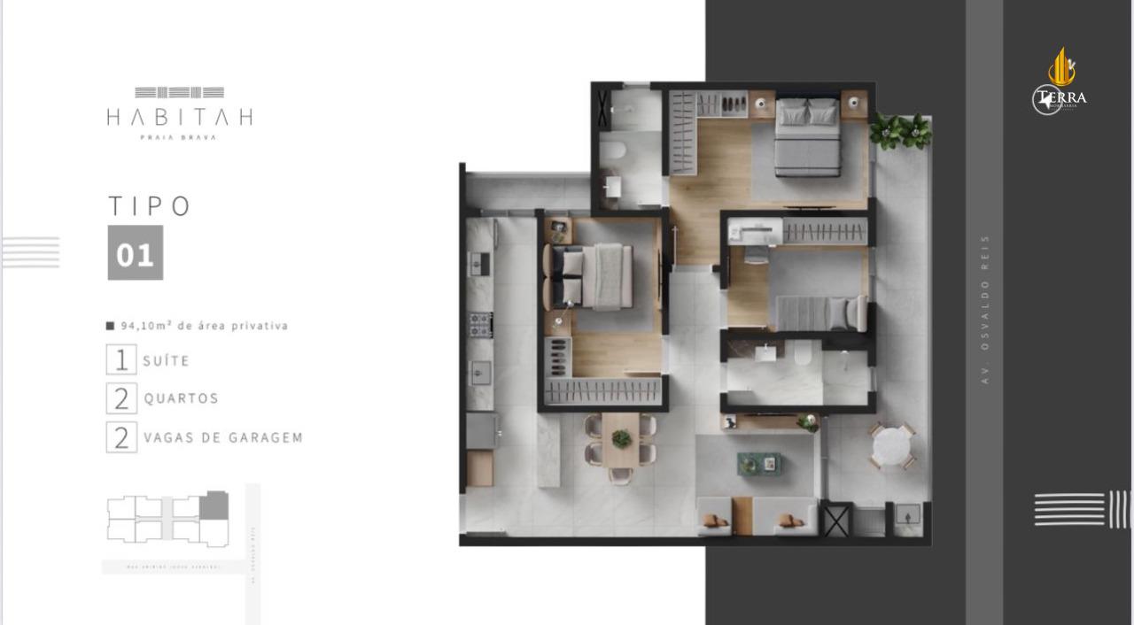 Habitah Praia Brava Apartamento com 3 quartos, Praia Brava: 