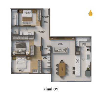 Splendore Del Mare Residencial Apartamento com 3 quartos, Cabeçudas: 