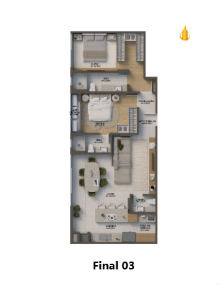 Splendore Del Mare Residencial Apartamento com 2 quartos, Cabeçudas: 