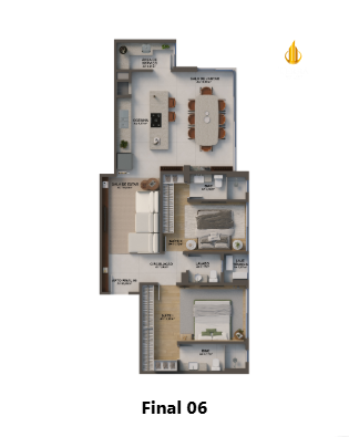 Splendore Del Mare Residencial Apartamento com 2 quartos, Cabeçudas: 