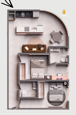 Aurora Apartamento com 2 quartos, Praia dos Amores: 