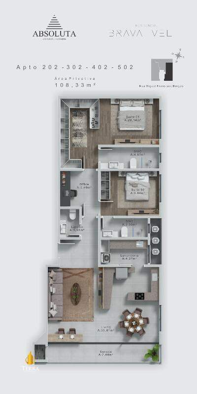 Brava Vel Residence Apartamento com 3 quartos, Praia Brava:
