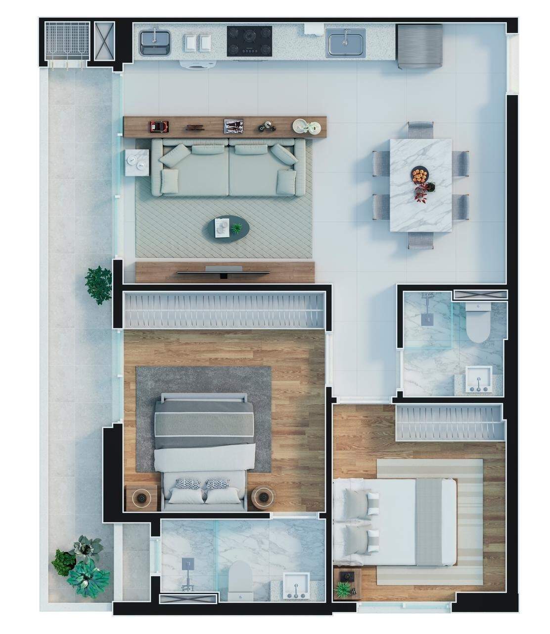 Sky Brava Residence Apartamento com 2 quartos, Praia Brava: 