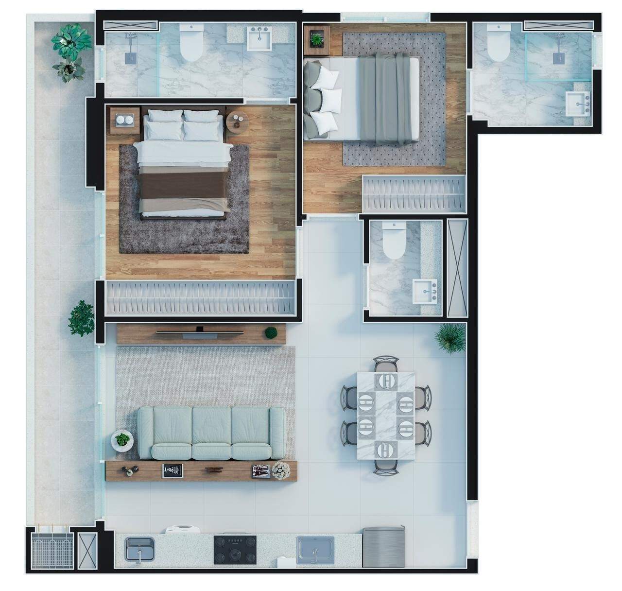 Sky Brava Residence Apartamento com 2 quartos, Praia Brava: 