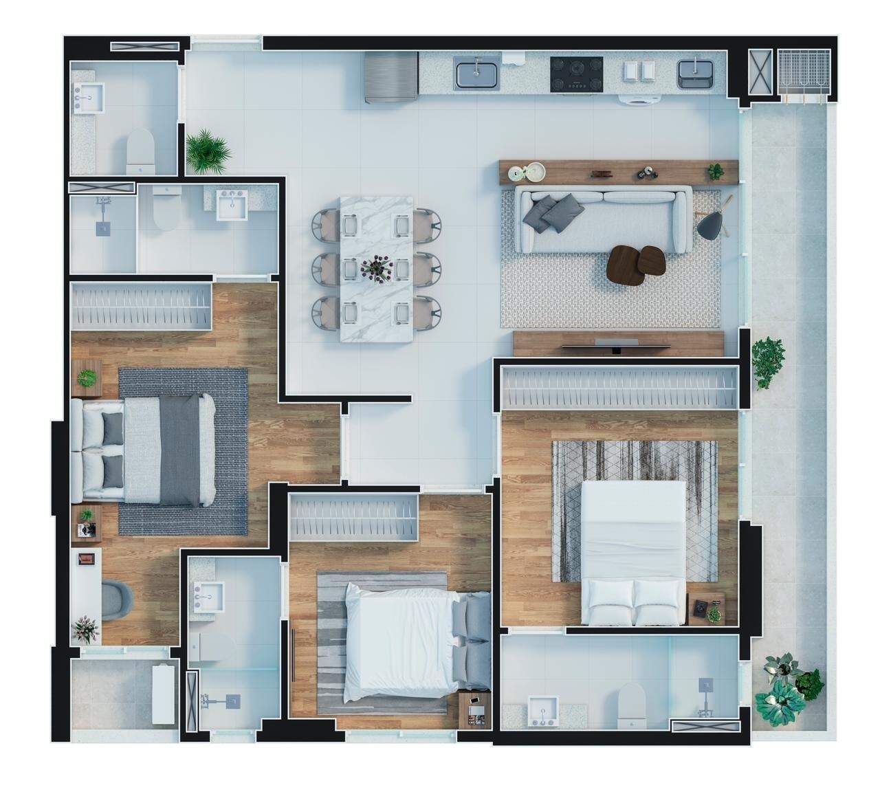Sky Brava Residence Apartamento com 2 quartos, Praia Brava: 