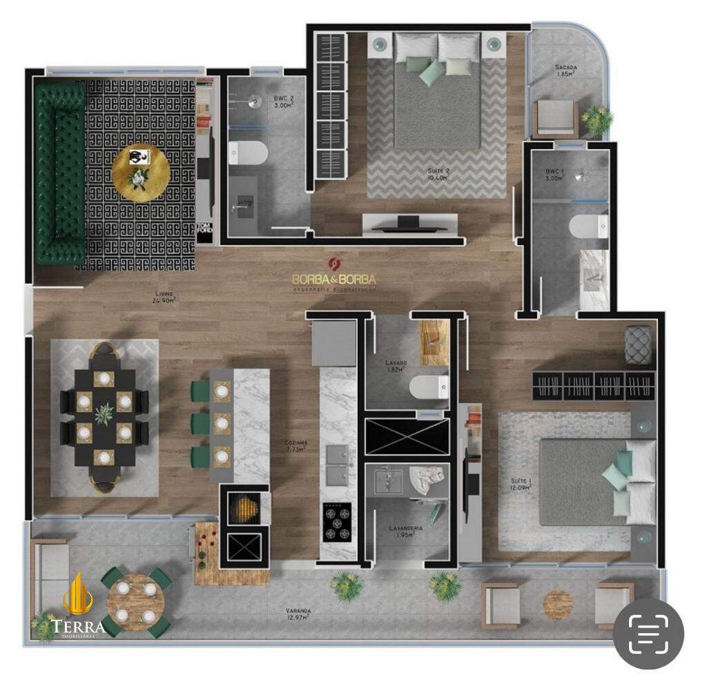 Edifício Serenity Tower Apartamento com 2 quartos, Fazenda: planta deste imóvel 