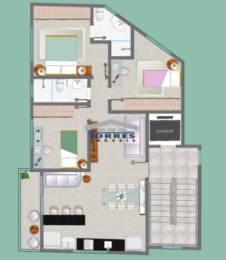 Apartamento à venda com 3 quartos, 82m² - Foto 2