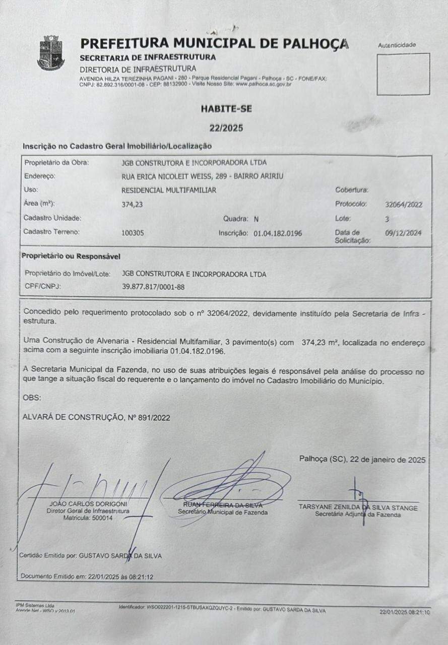 Apartamento à venda no Aririú: 