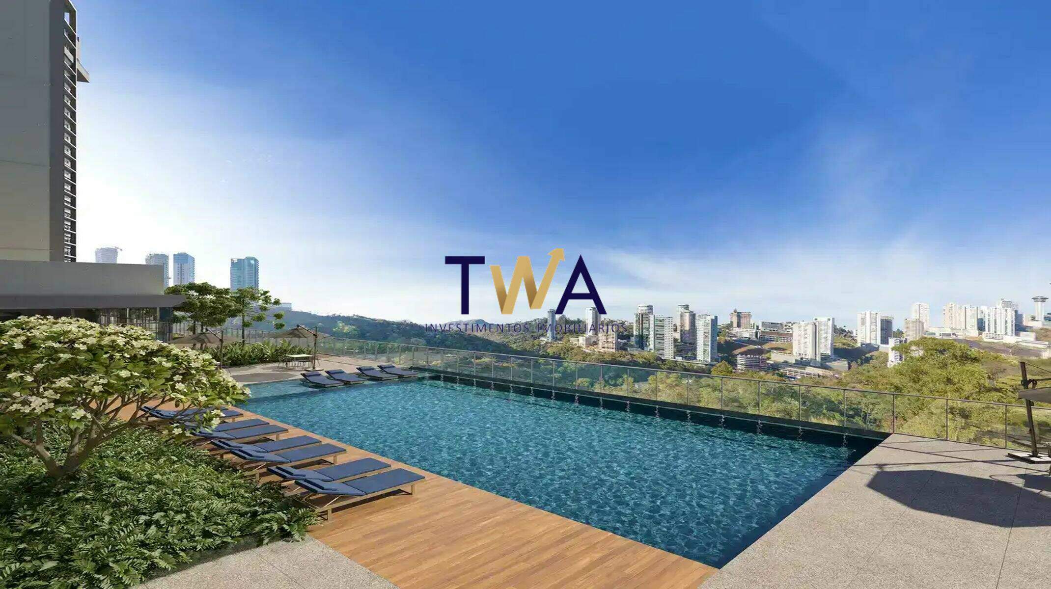 Apartamento, Aura T1, Vila da Serra, à venda, TWA Investimentos. : Piscina com deck