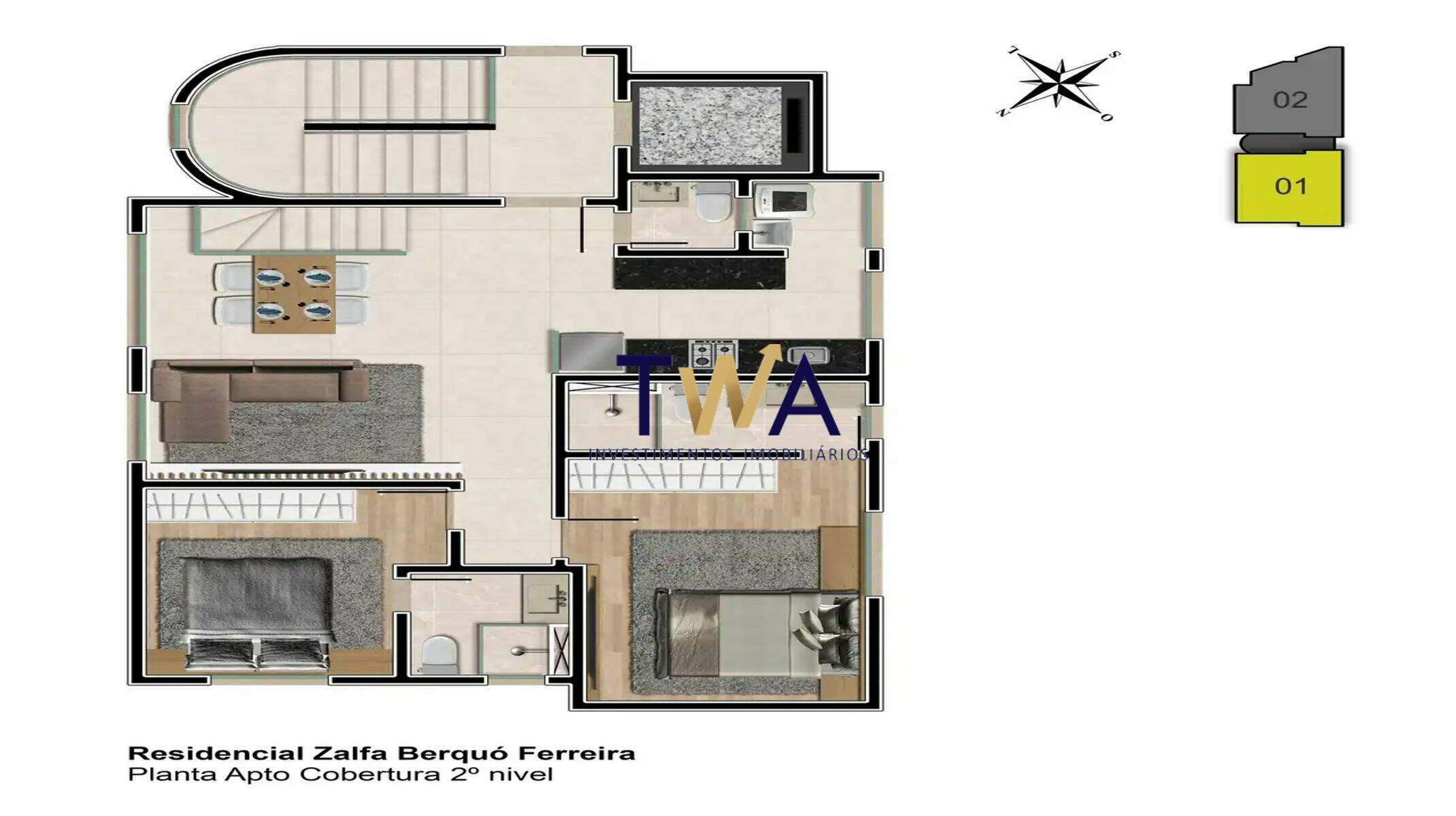 Apartamento, Zalfa Berquó, Vila Paris, à venda, TWA Investimentos. : 