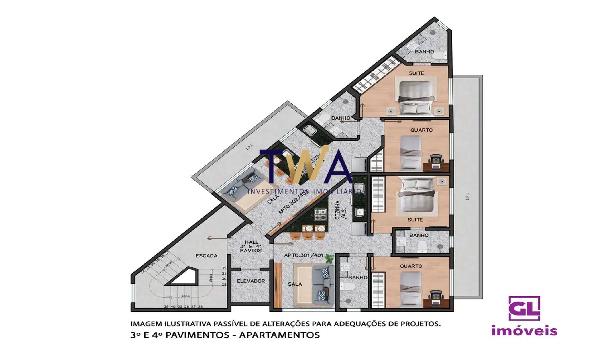 Apartamento, ED. CLAUDIO MANOEL, Funcionários, à venda, TWA Investimentos. : 