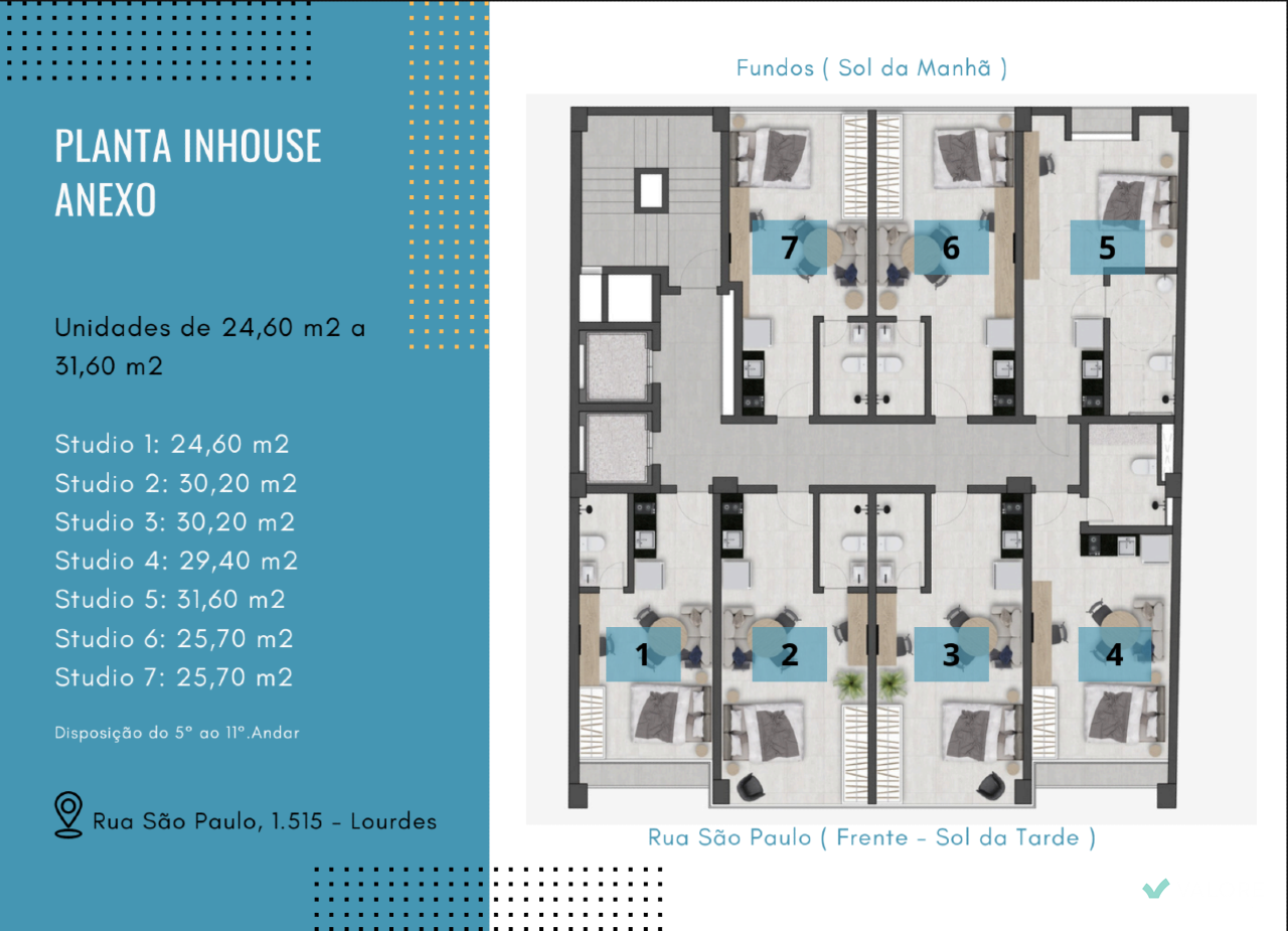 Apartamento 1 até 1 quartos à venda no Centro: 