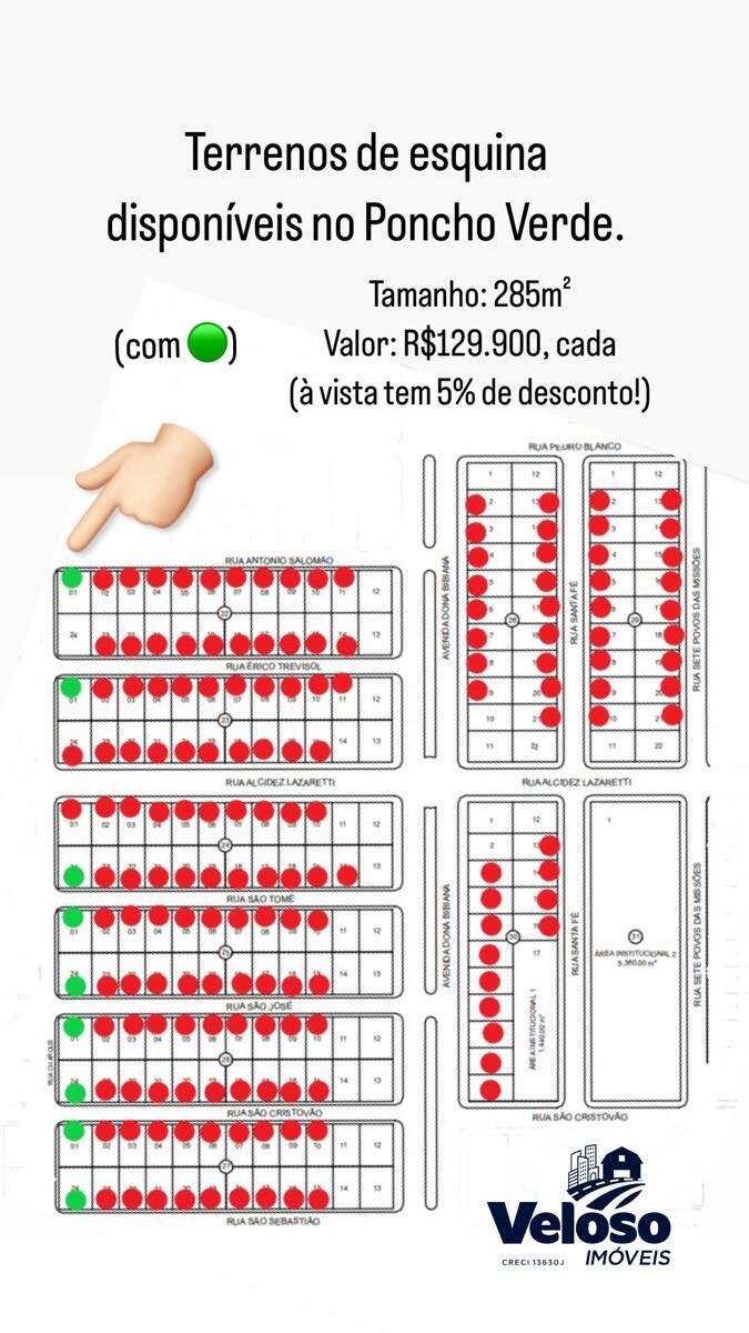 Lote à venda no Poncho Verde: 