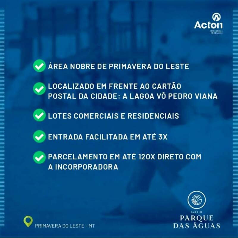 Lote à venda no Parque das Águas: 