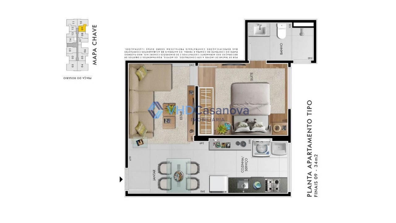 Apartamento à venda no Centro: Planta