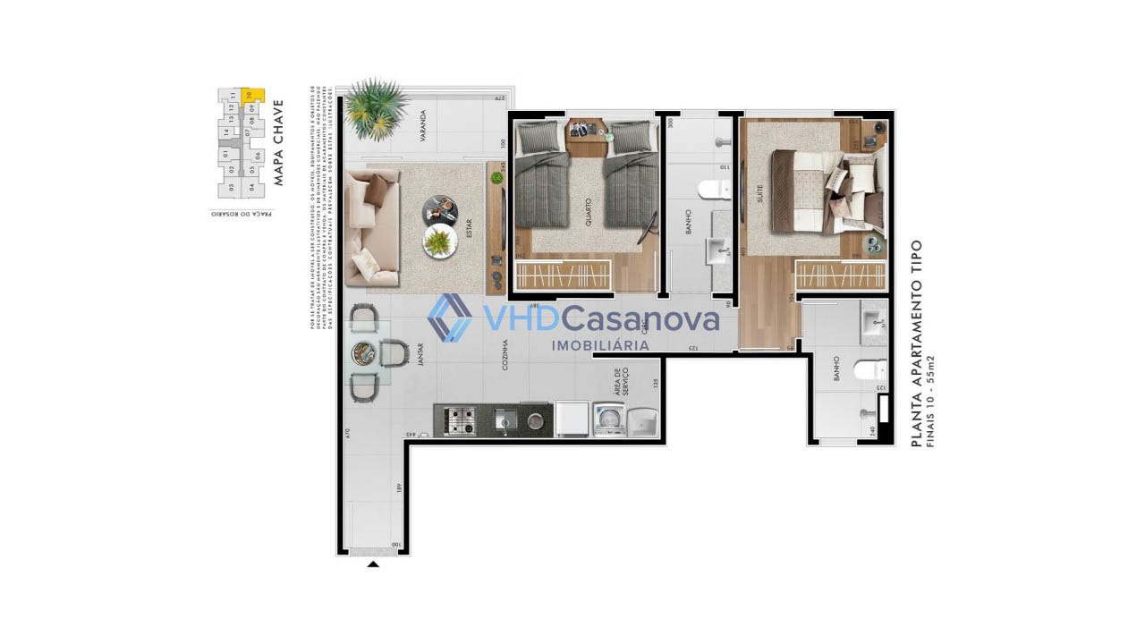 Apartamento à venda no Centro: Planta