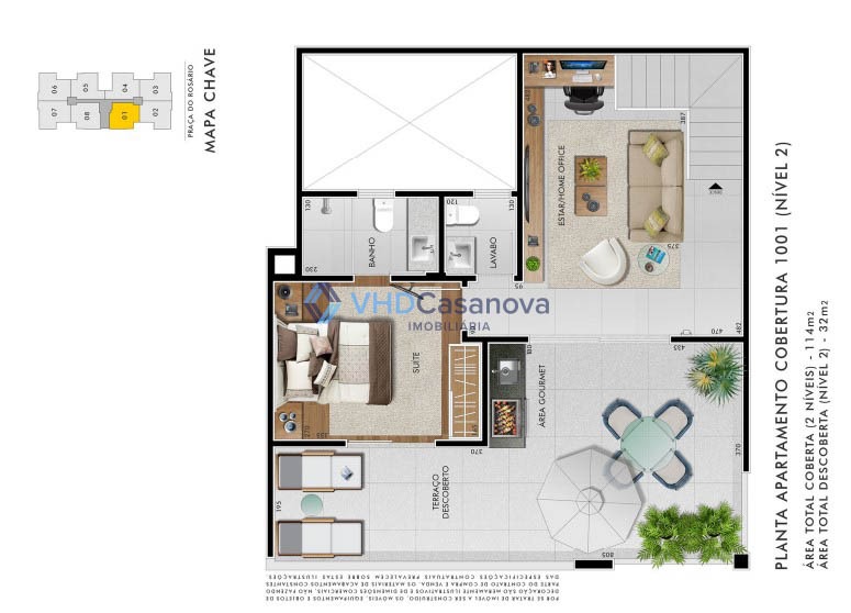 Apartamento à venda no Centro: Planta