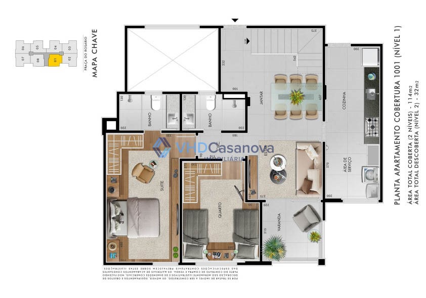 Apartamento à venda no Centro: Planta
