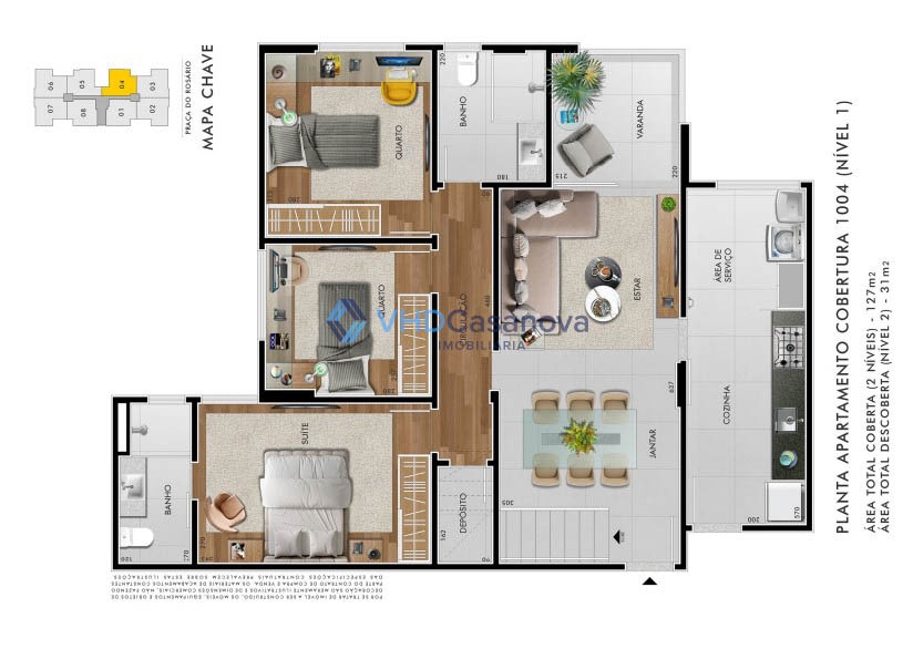 Apartamento à venda no Centro: Planta