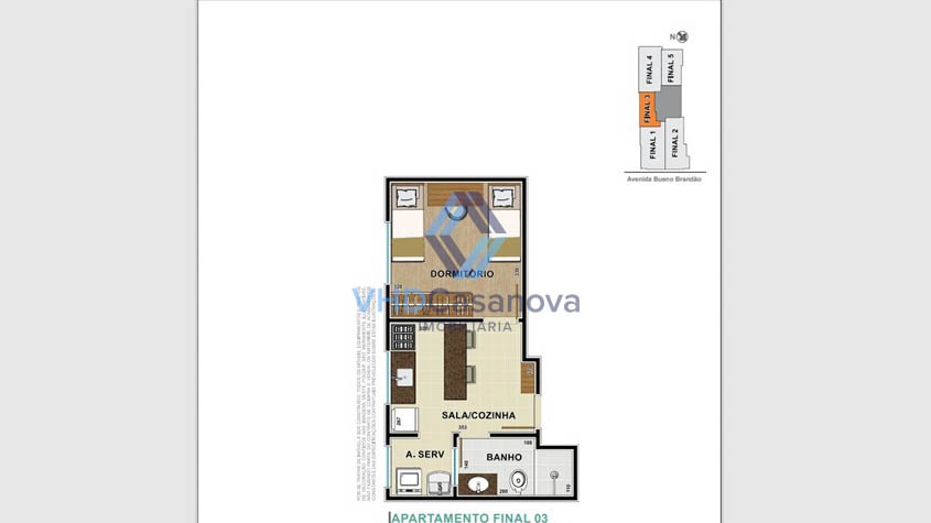 Apartamento à venda no Centro: Planta