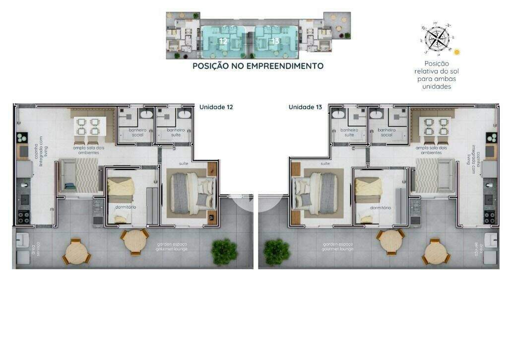 Apartamento Garden à venda no Campestre: 