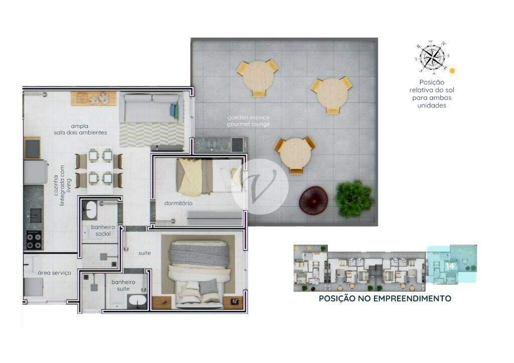 Apartamento Garden à venda no Campestre: 