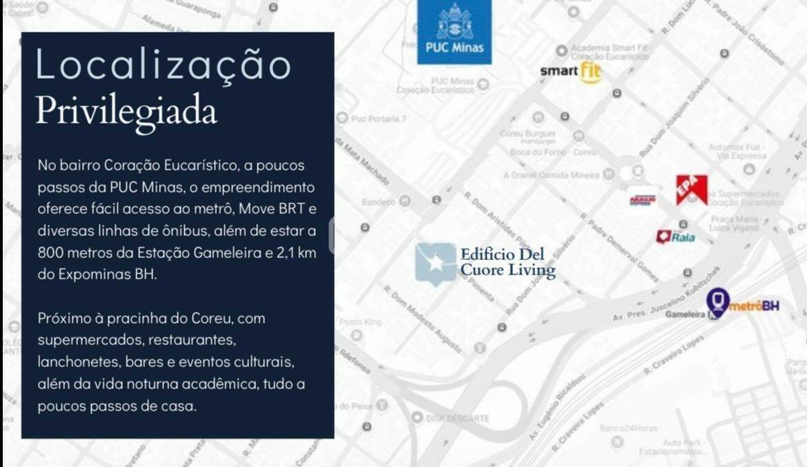 Apartamento à venda no Coração Eucarístico: 