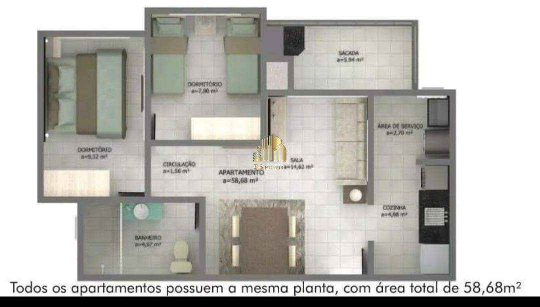 Apartamento à venda com 2 quartos, 58m² - Foto 11