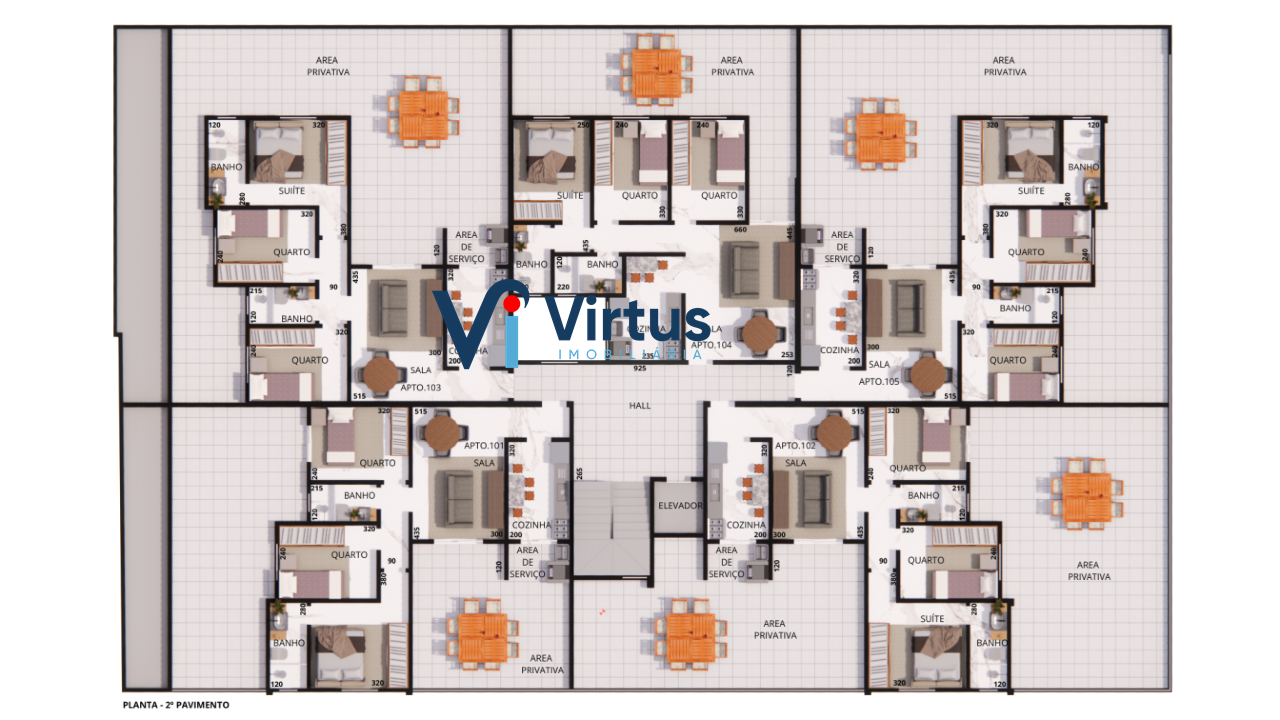 Área privativa à venda no Santa Branca: 