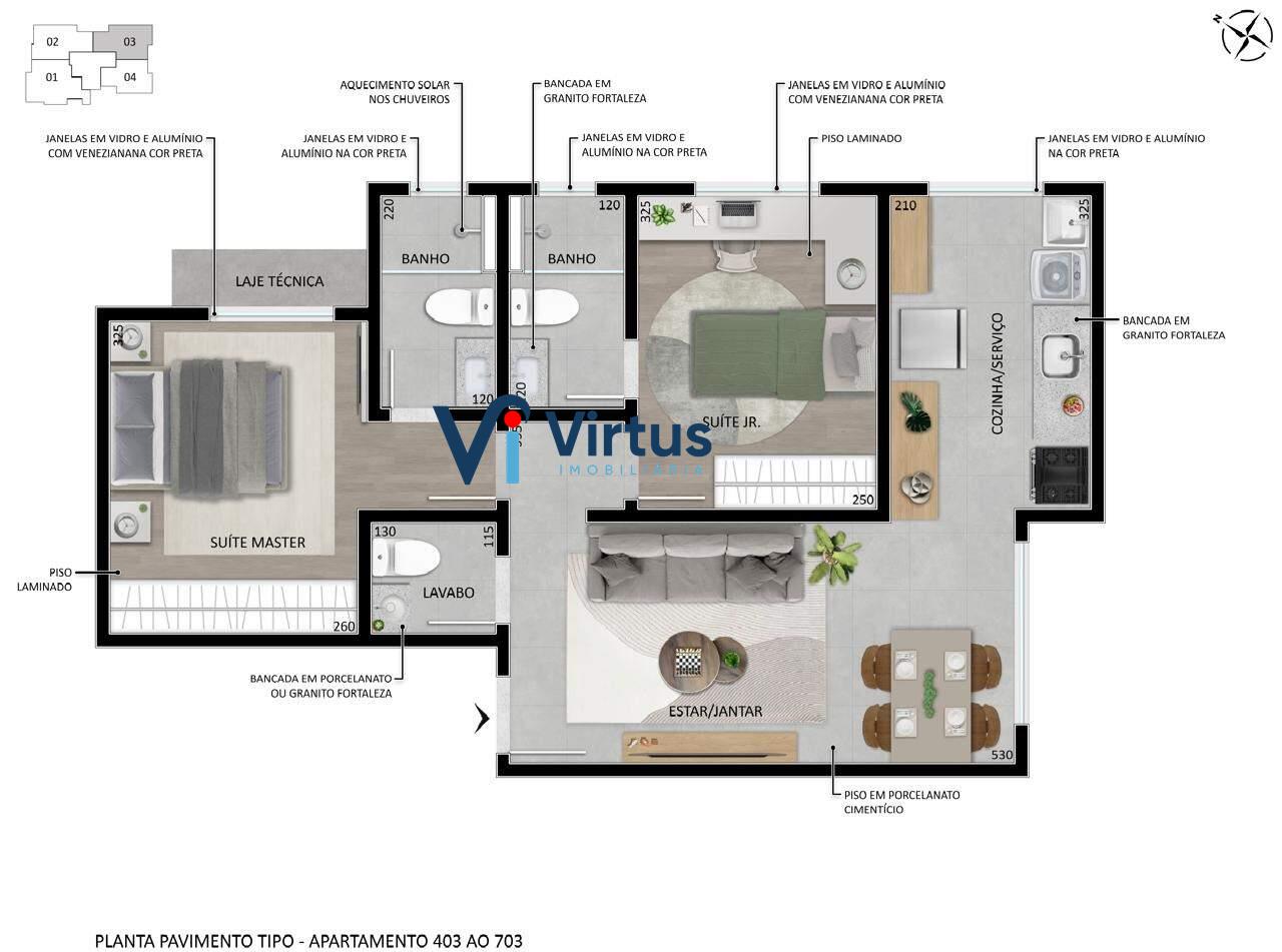 Apartamento à venda no Uniao: Planta Humanizada apto final 03