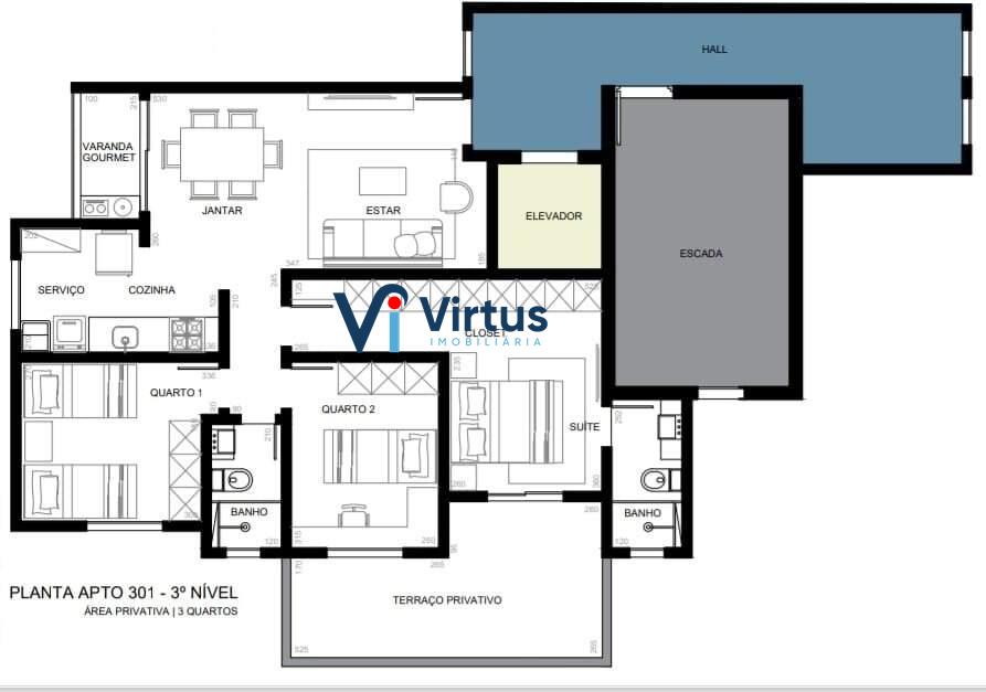 Área privativa à venda no Uniao: Planta área Privativa 301