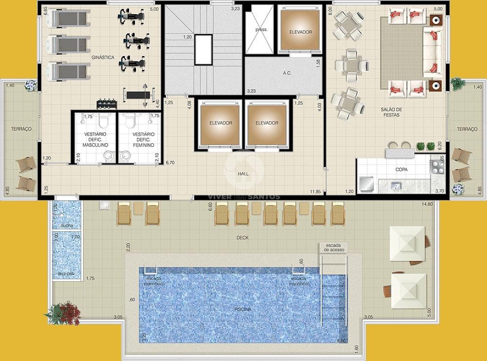 Apartamento 52 m², Andar Alto, 1 Suíte, Varanda e Vaga Demarcada no Residencial Ibiza – Embaré, Santos/SP em Embaré, Santos — foto 29