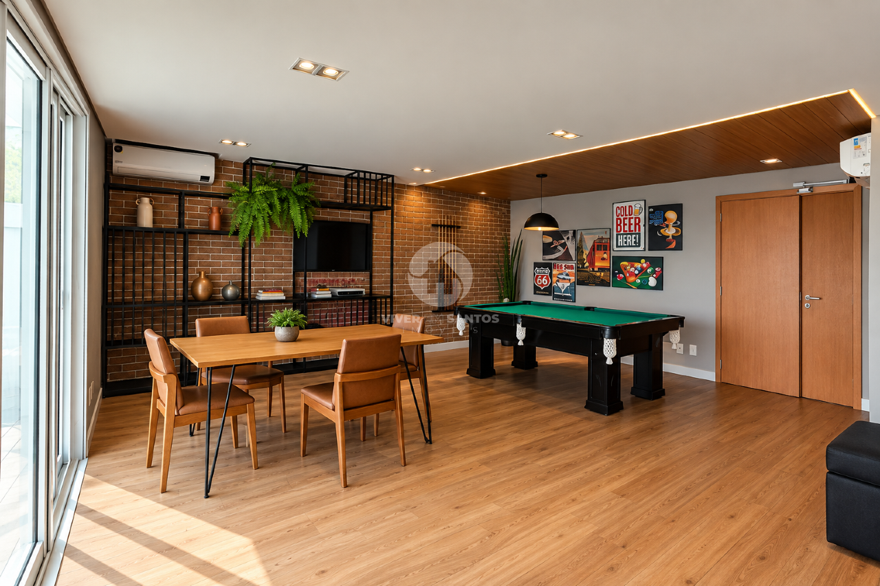 Apartamento Mobiliado, 2 Dormitórios, Suíte, Varanda e Lazer Completo no Boqueirão – Santos/SP em Boqueirão, Santos — foto 34