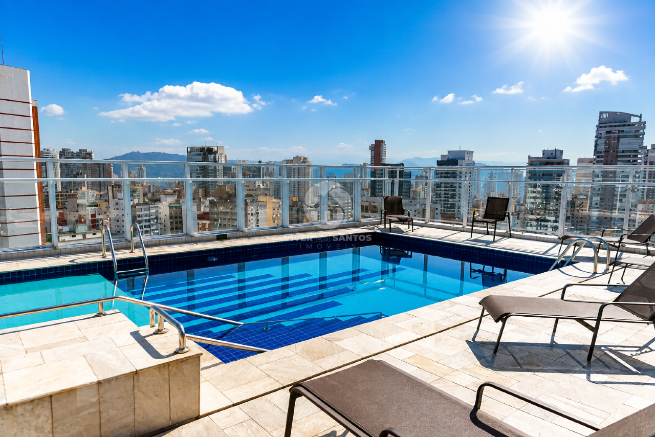 Apartamento 2 Dormitórios, Suíte, Vista Mar, 2 Vagas e Lazer a 50 Metros da Praia do Boqueirão – Santos/SP em Boqueirão, Santos — foto 26