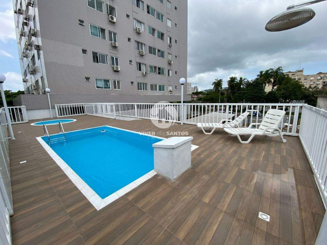 Apartamento 2 Dormitórios, Sacada, Piscina e Vaga Demarcada na Aparecida – Santos/SP em Aparecida, Santos — foto 17