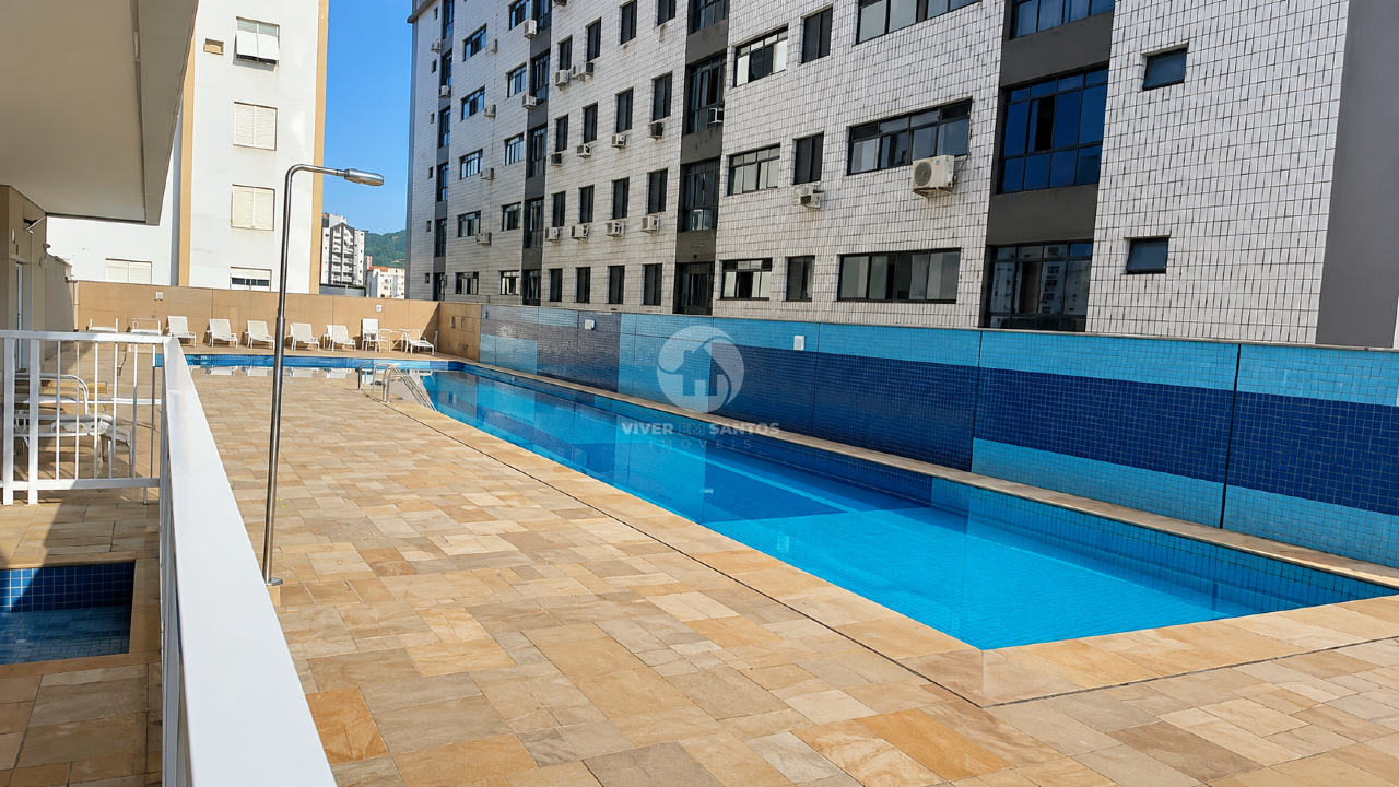 Apartamento Reformado, 2 Dormitórios, Vista Livre, Varanda com Churrasqueira e Lazer no Campo Grande – Santos/SP em Campo Grande, Santos — foto 28