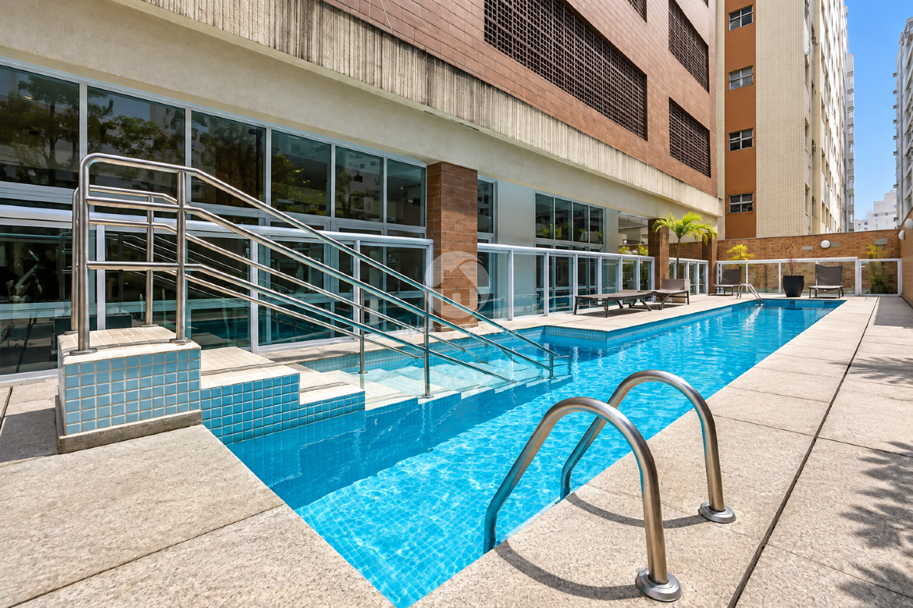 Flat Mobiliado 53 m², Vista para o Mar, 2 Varandas e Serviços de Apart-Hotel no Gonzaga – Santos/SP em Gonzaga, Santos — foto 29