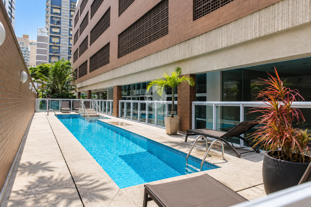 Flat Mobiliado 53 m², Vista para o Mar, 2 Varandas e Serviços de Apart-Hotel no Gonzaga – Santos/SP em Gonzaga, Santos — foto 31