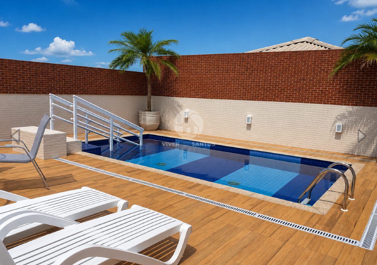 Apartamento Duplex Novo 3 quartos sendo 1 suíte e varanda com churrasqueira - 3 vagas e lazer em Vila Mathias, Santos — foto 25