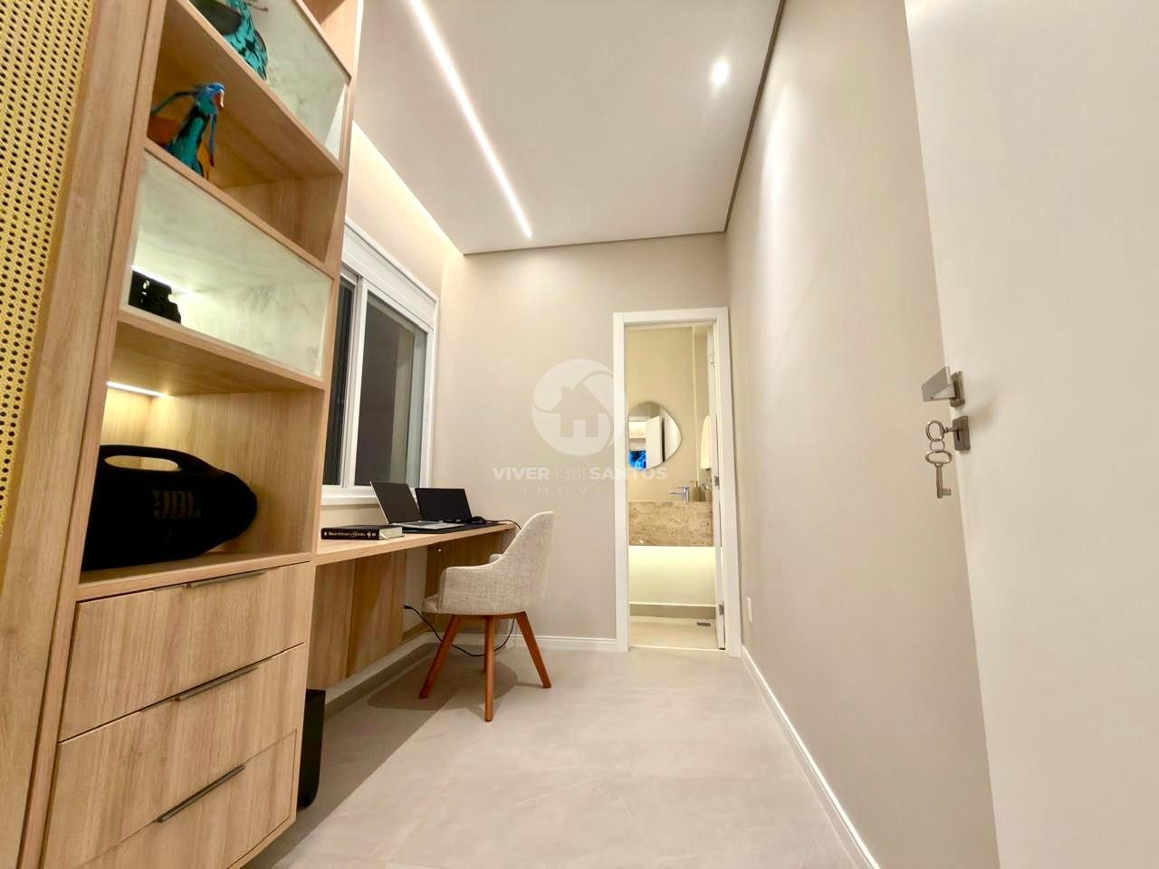 Apartamento Retrofitado e Mobiliado 159 m², 3 Dormitórios, Elevador Privativo, Vista para o Mar e 2 Vagas – Santos/SP em Gonzaga, Santos — foto 18
